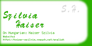 szilvia haiser business card